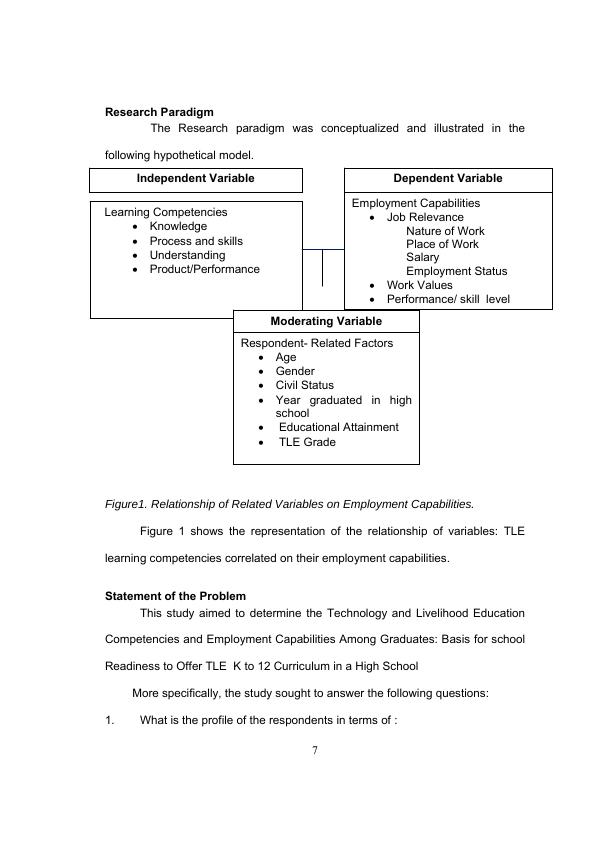 Free Master Thesis - Livelihood Education Competencies and Employment ...