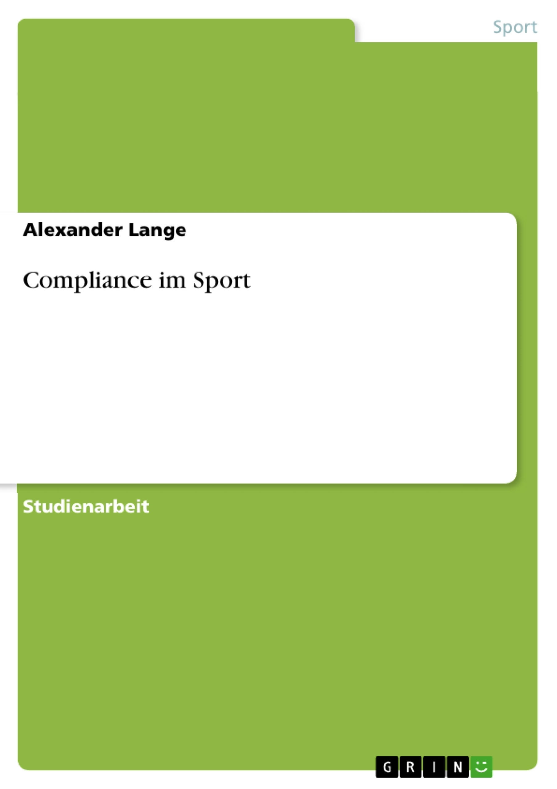Titel: Compliance im Sport