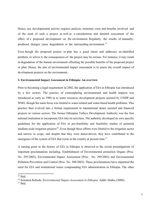 Assessment Of Ethiopian Environment Impact Assessment Eia Proclamation No 299 2002 Grin Grin