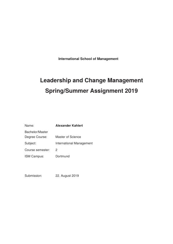 leadership and change management a case study of hp