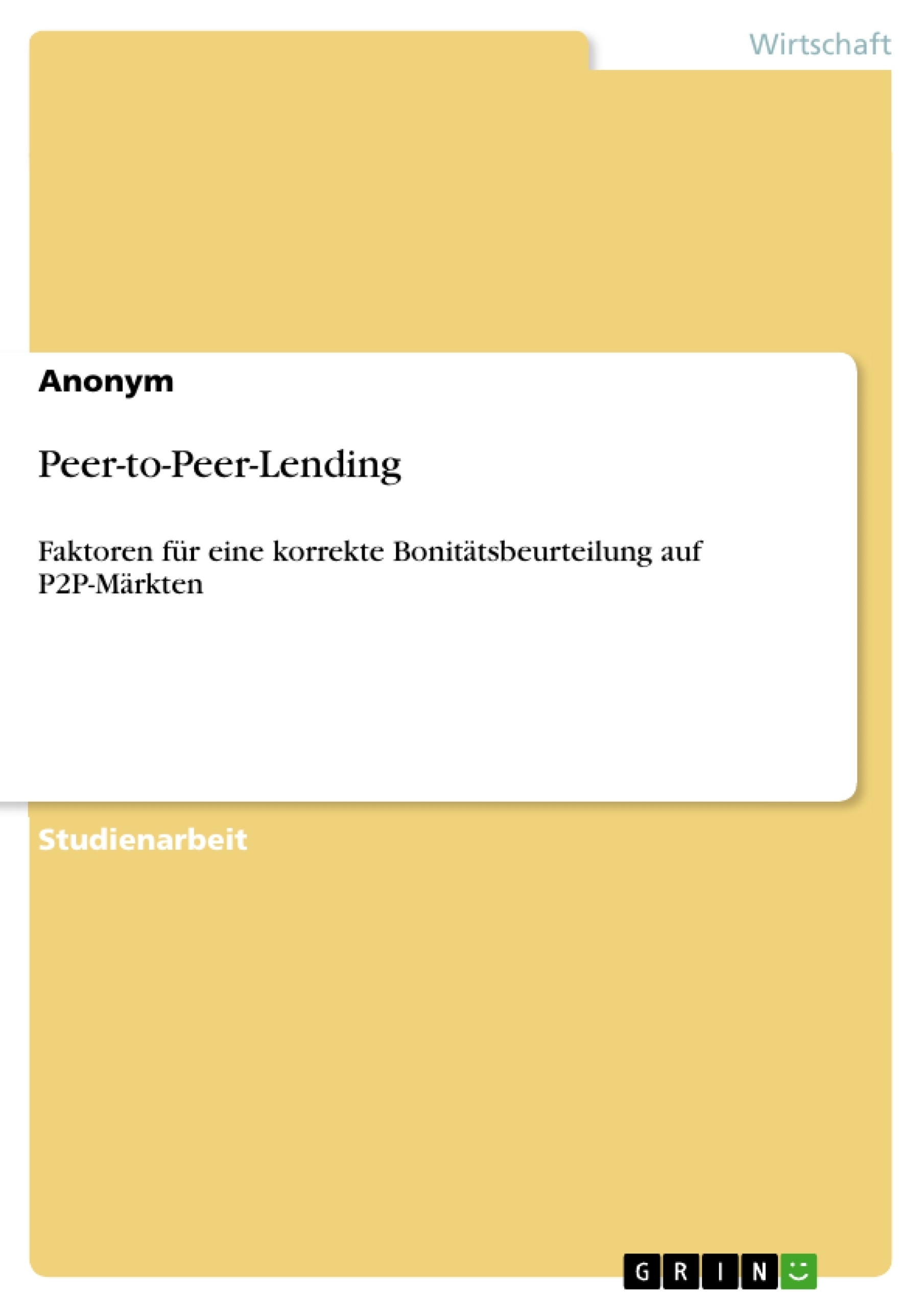Titel: Peer-to-Peer-Lending