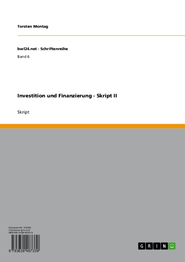 Titre: Investition und Finanzierung - Skript II