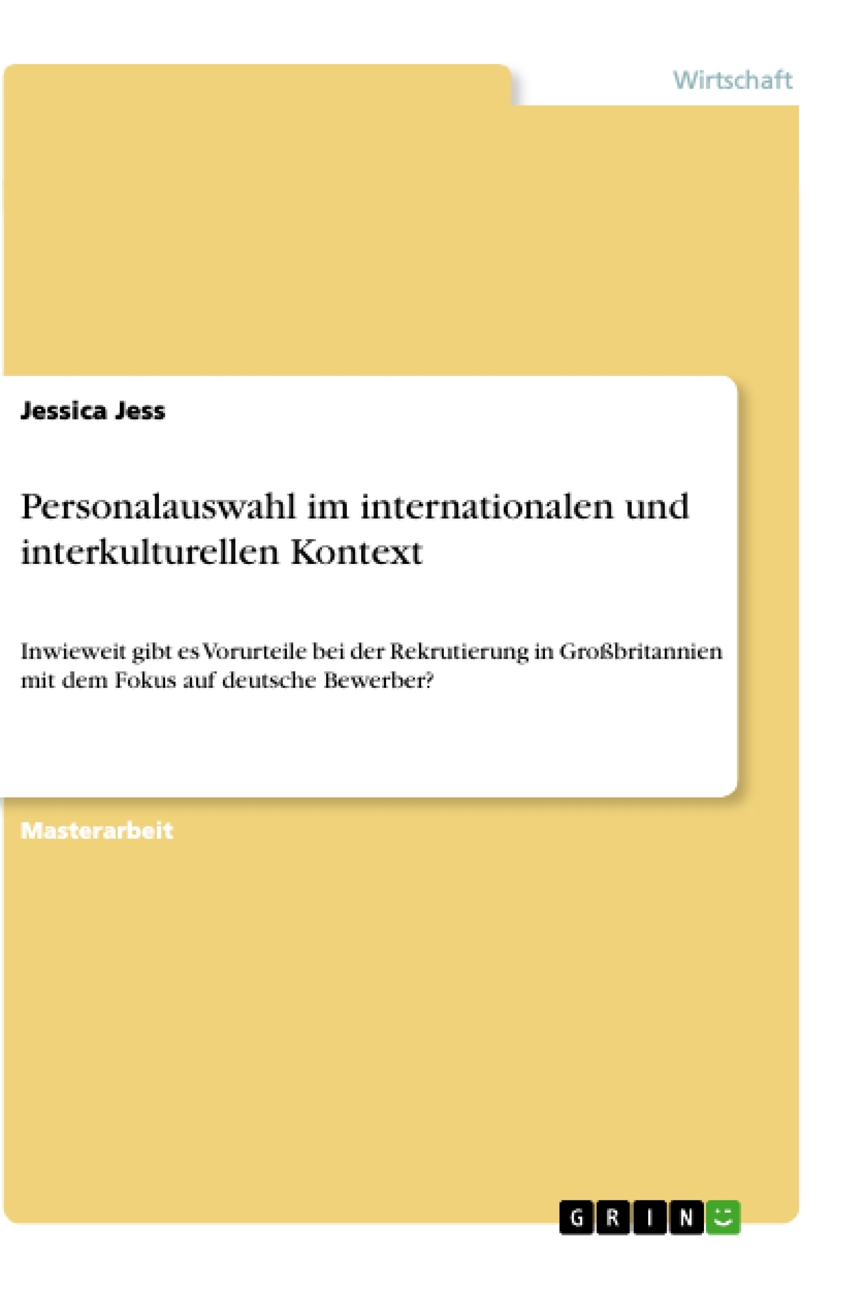 Titel: Personalauswahl im internationalen und interkulturellen Kontext