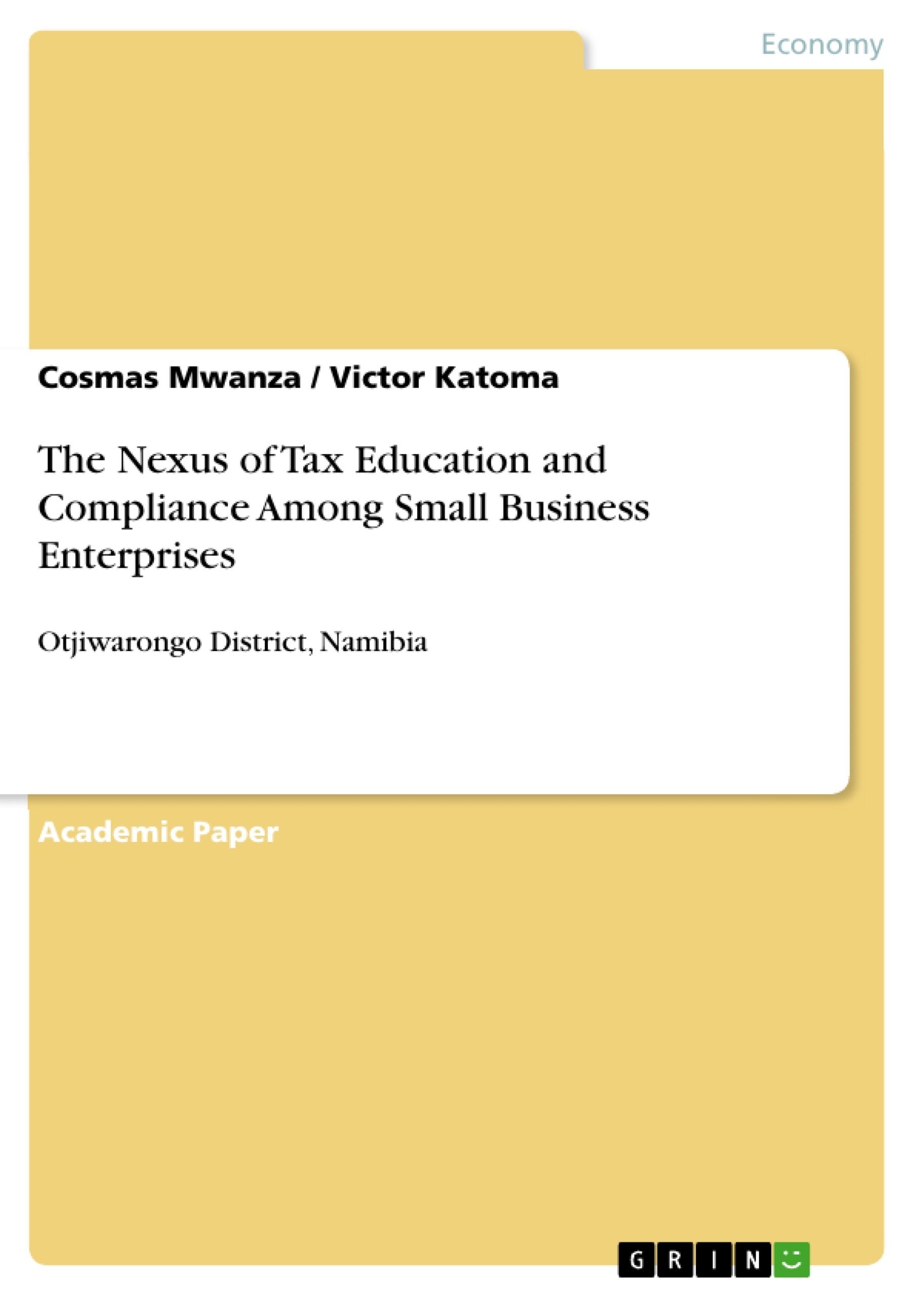 Título: The Nexus of Tax Education and Compliance Among Small Business Enterprises