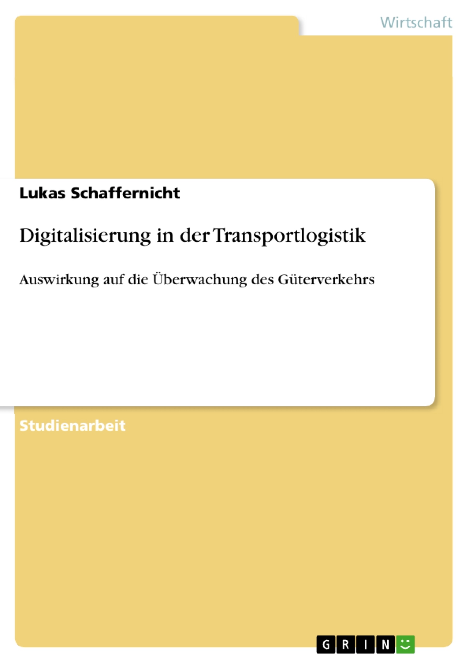 Titre: Digitalisierung in der Transportlogistik