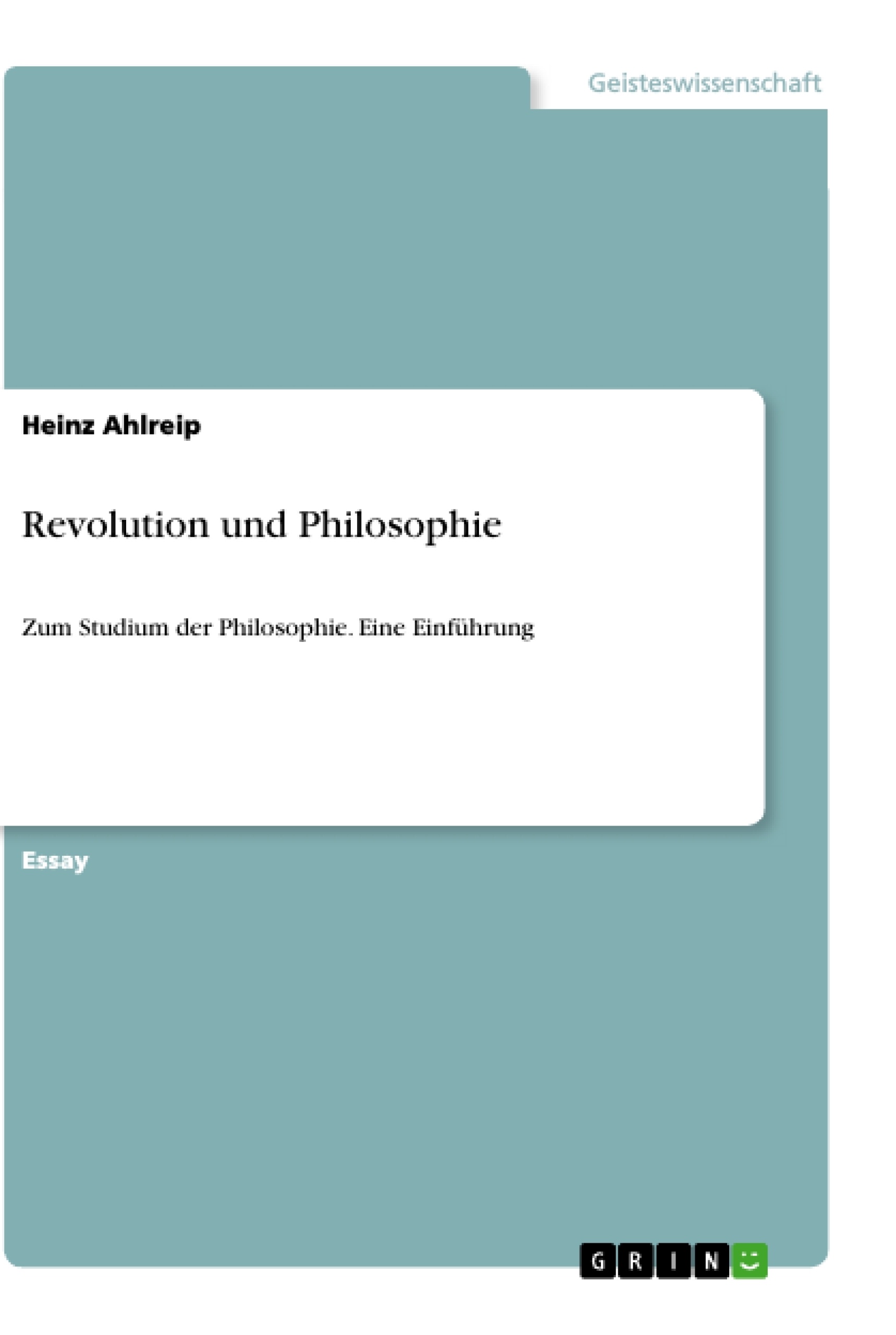 Título: Revolution und Philosophie