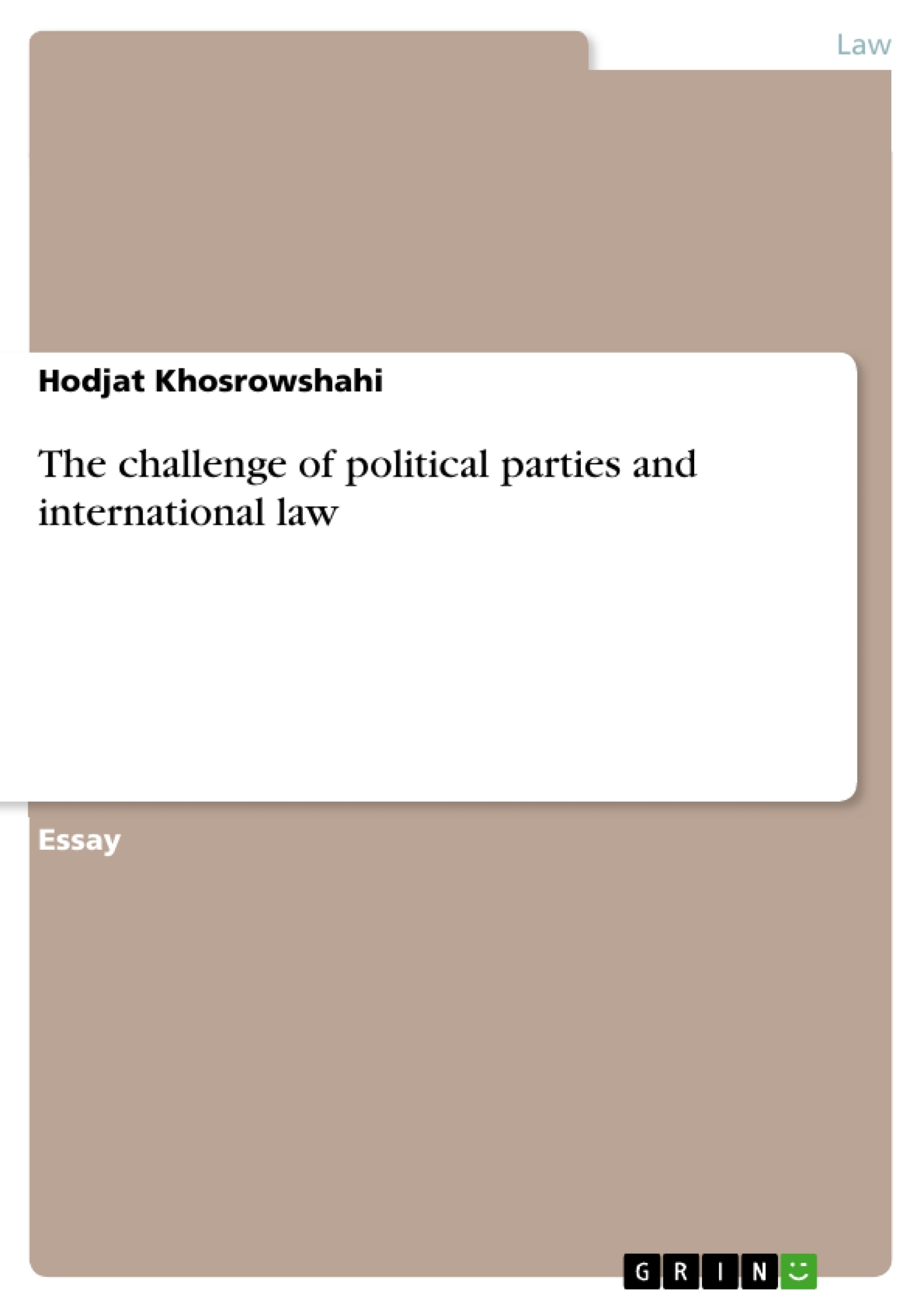 Title: The challenge of political parties and international law