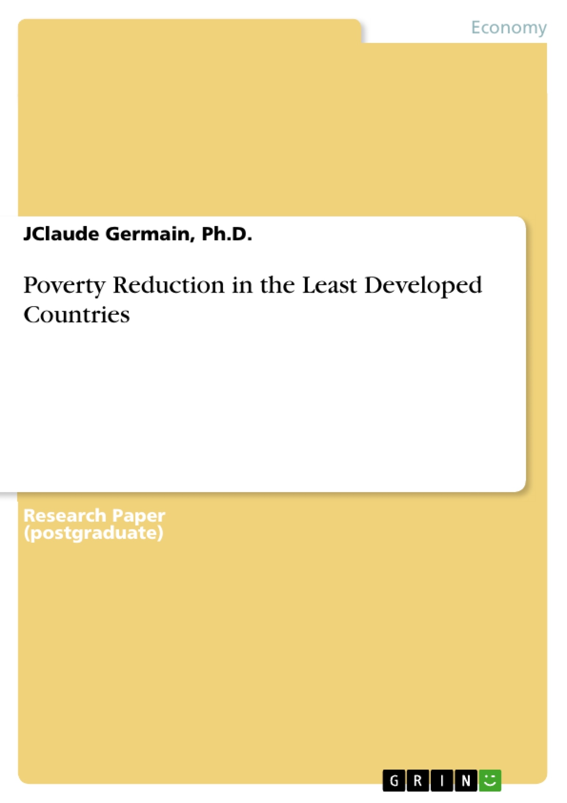 Titre: Poverty Reduction in the Least Developed Countries