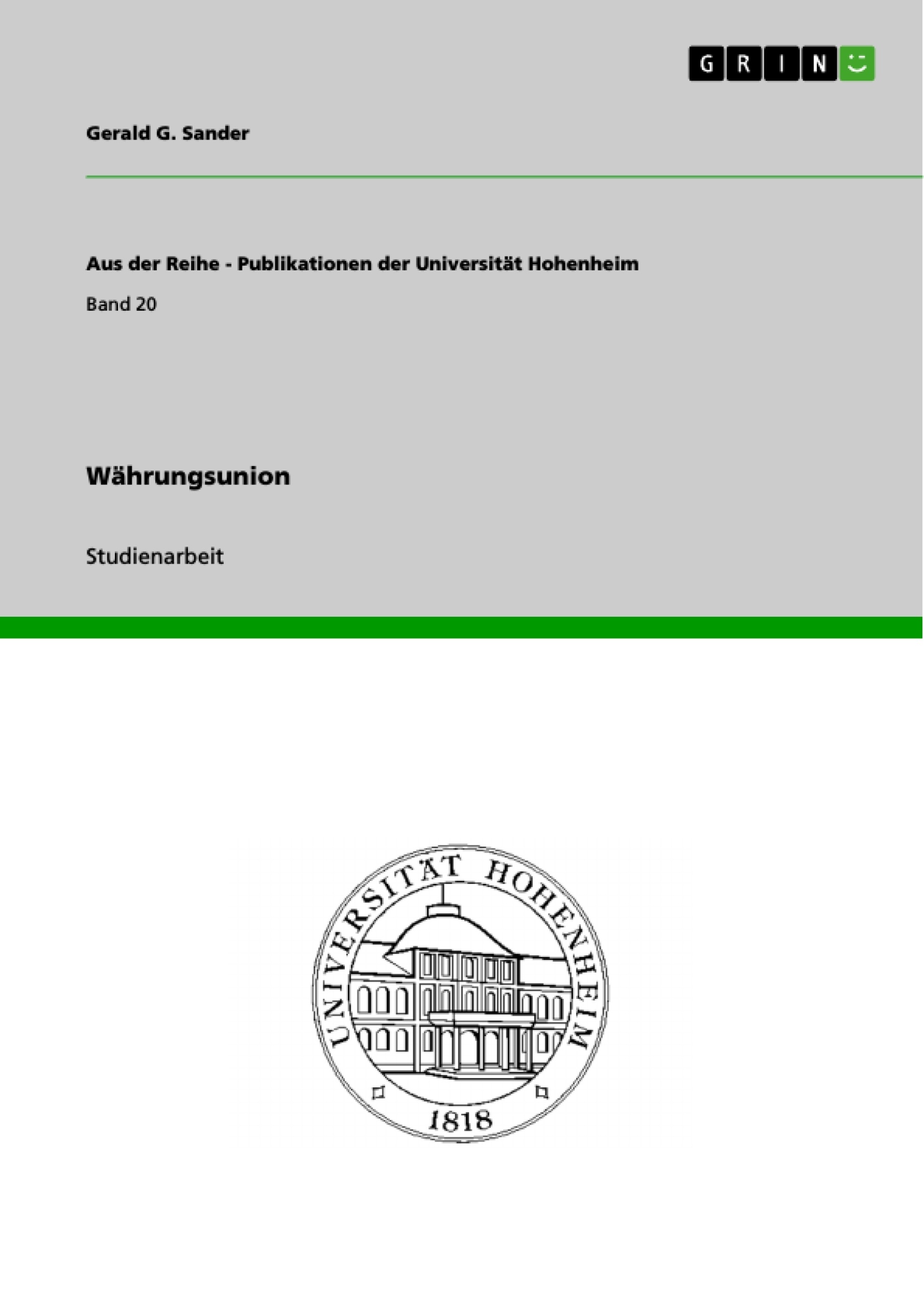 Título: Währungsunion
