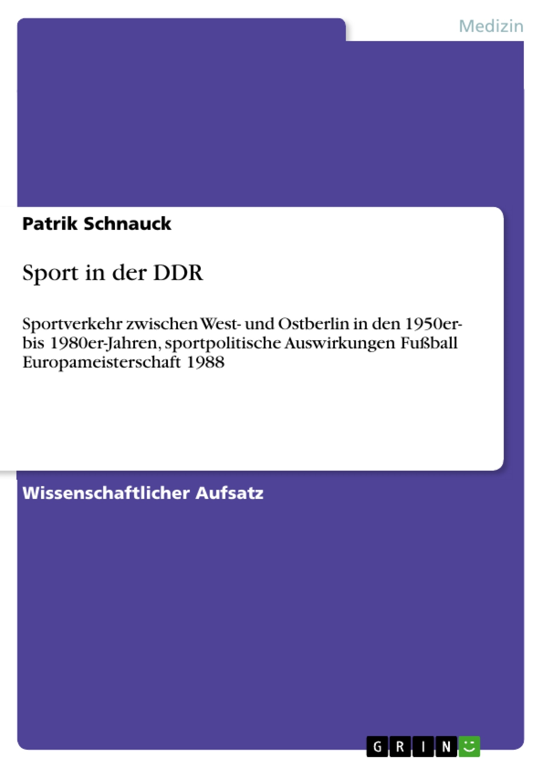 Title: Sport in der DDR
