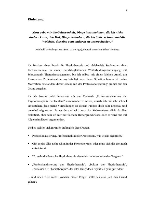 Professionalisierung Der Physiotherapie In Deutschland - Hausarbeiten ...