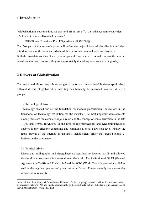 drivers of globalization essay