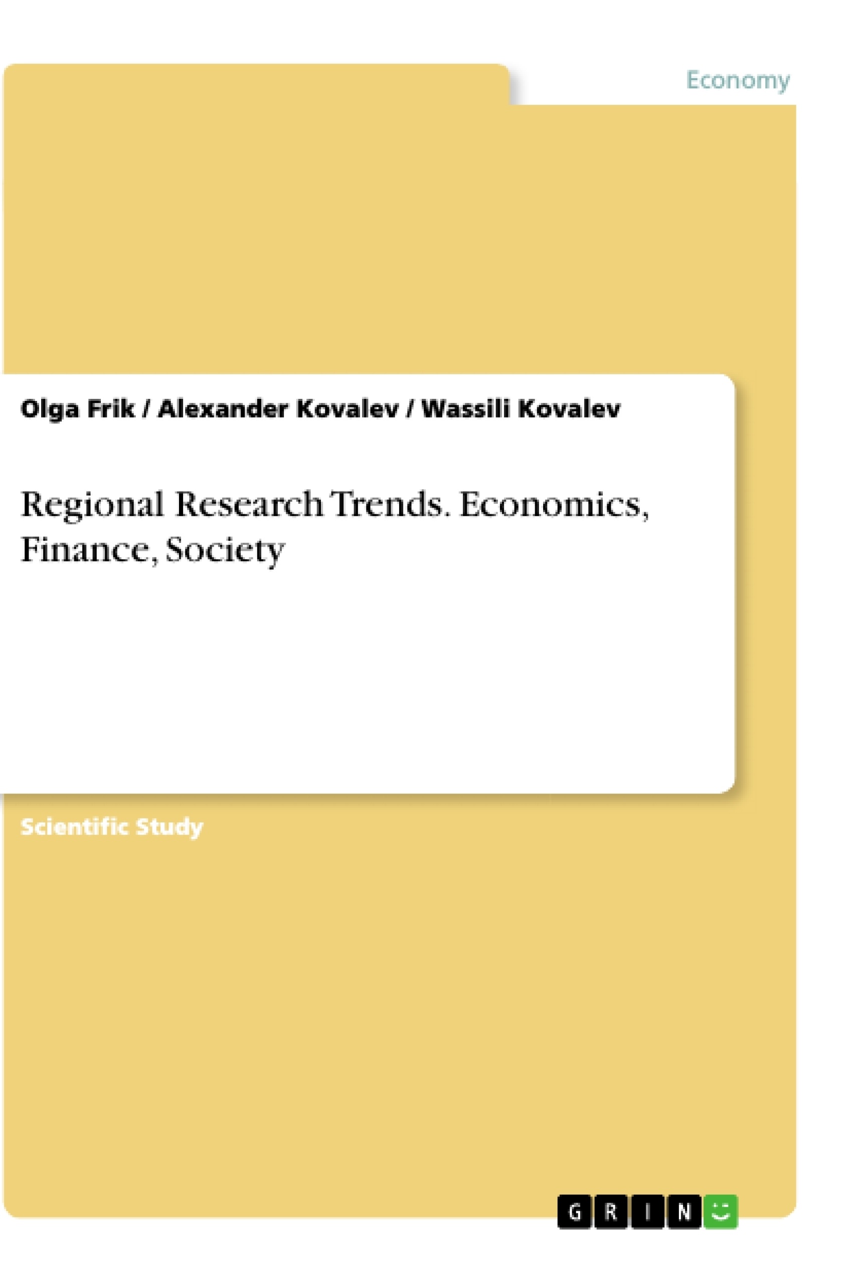 Título: Regional Research Trends. Economics, Finance, Society