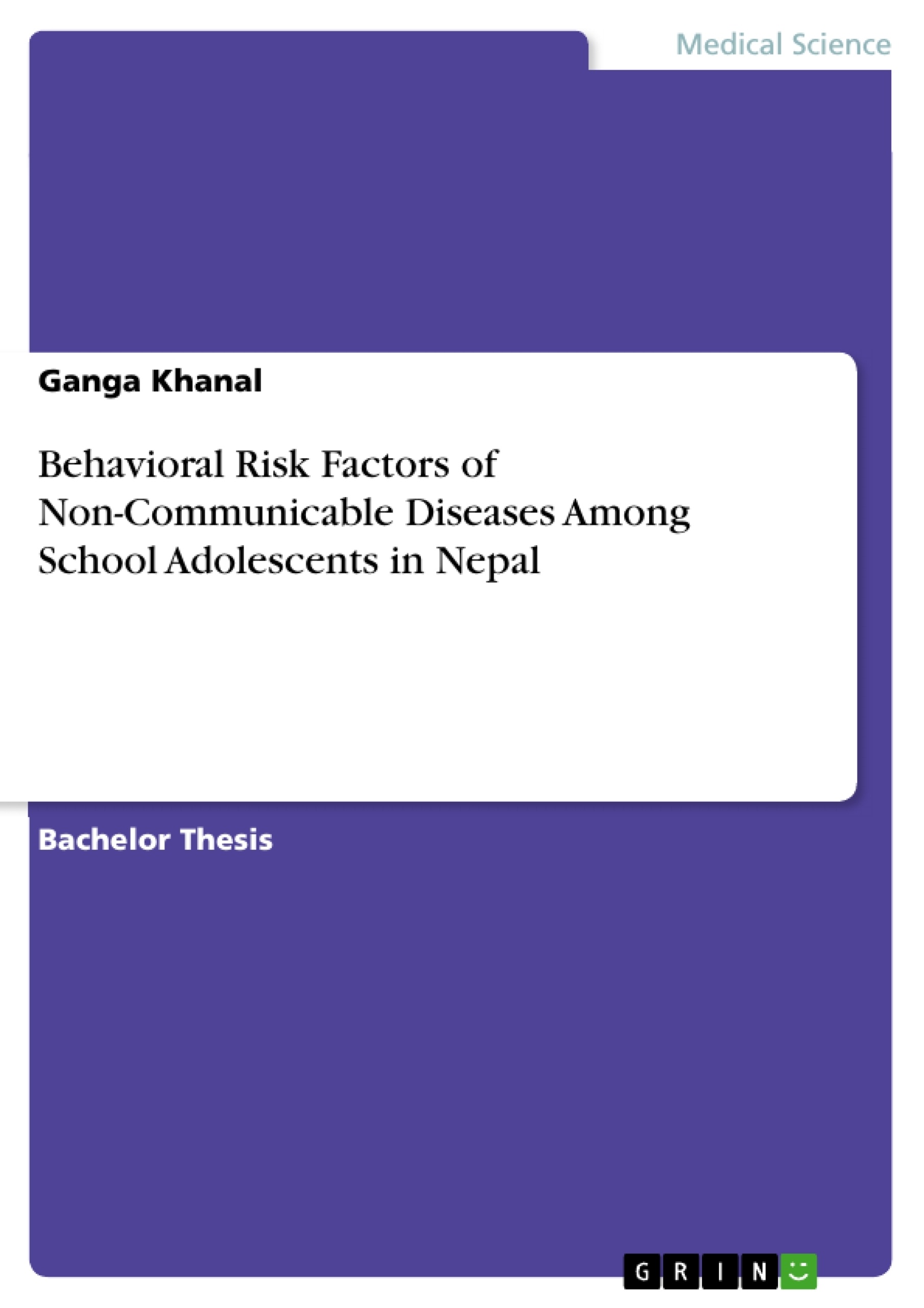 Titre: Behavioral Risk Factors of Non-Communicable Diseases Among School Adolescents in Nepal