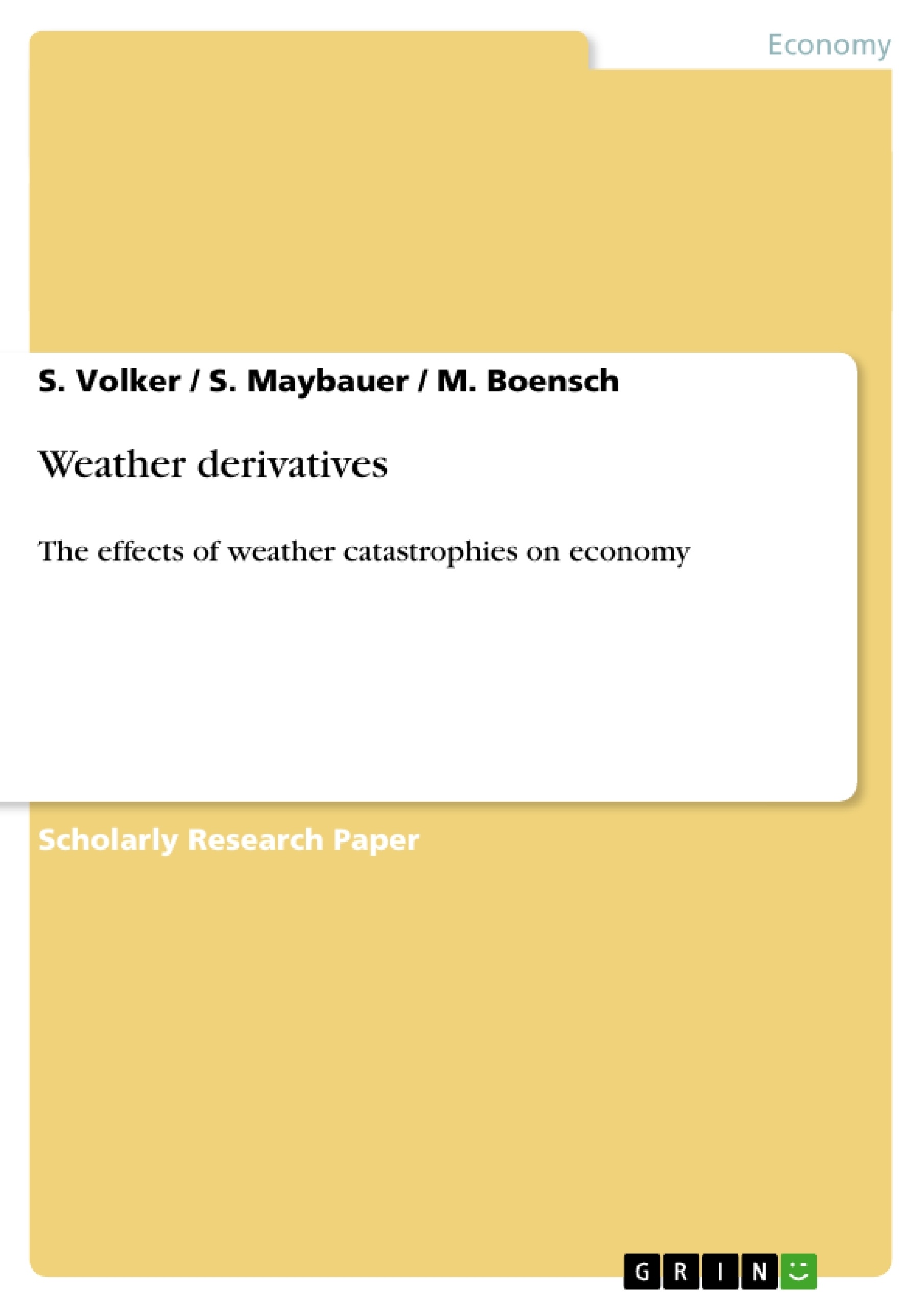 Titel: Weather derivatives