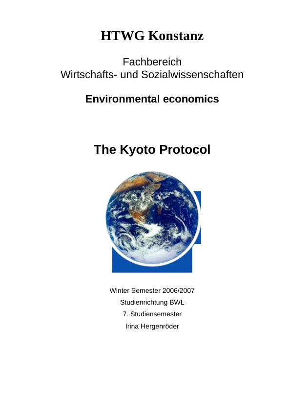 purpose of kyoto protocol essay