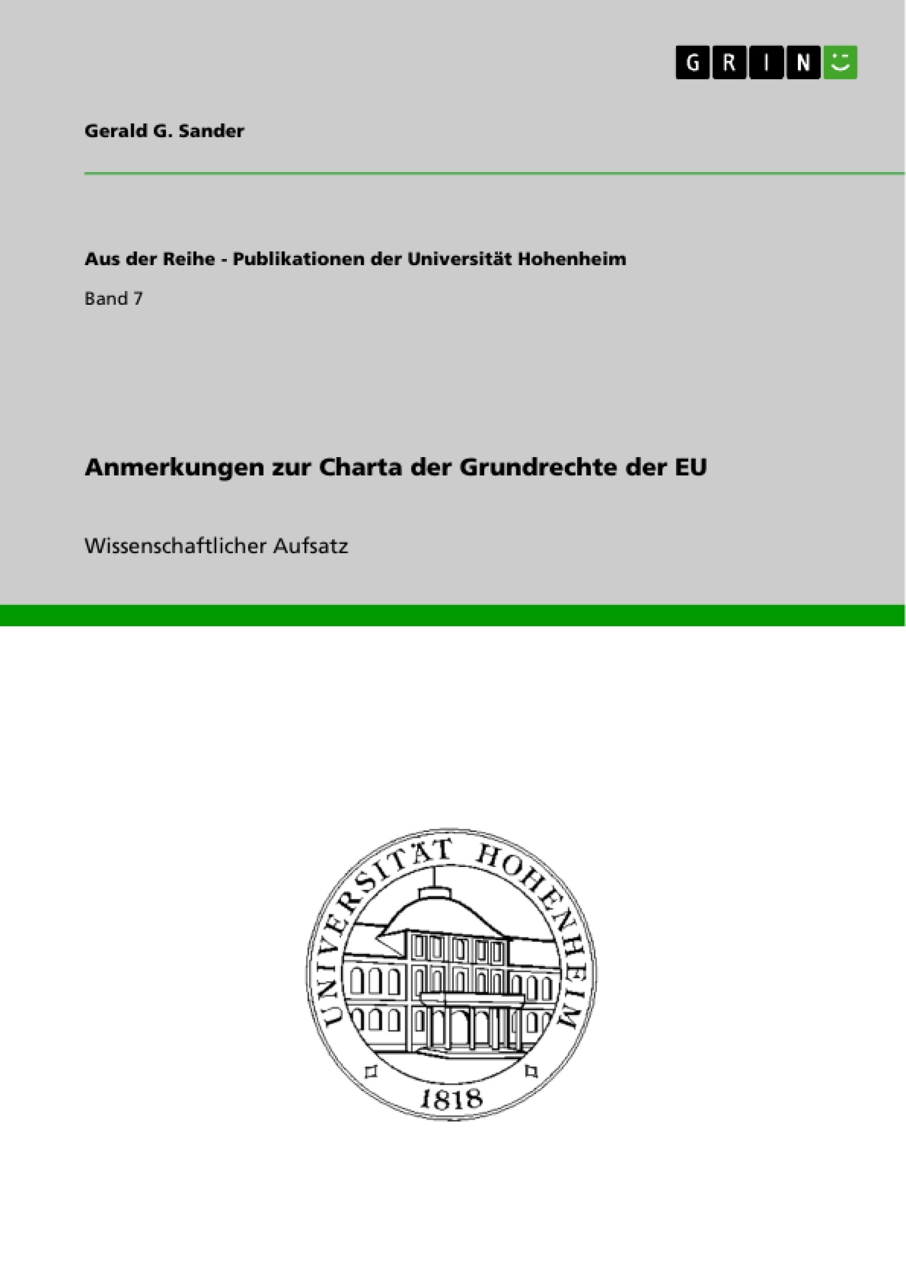 Title: Anmerkungen zur Charta der Grundrechte der EU