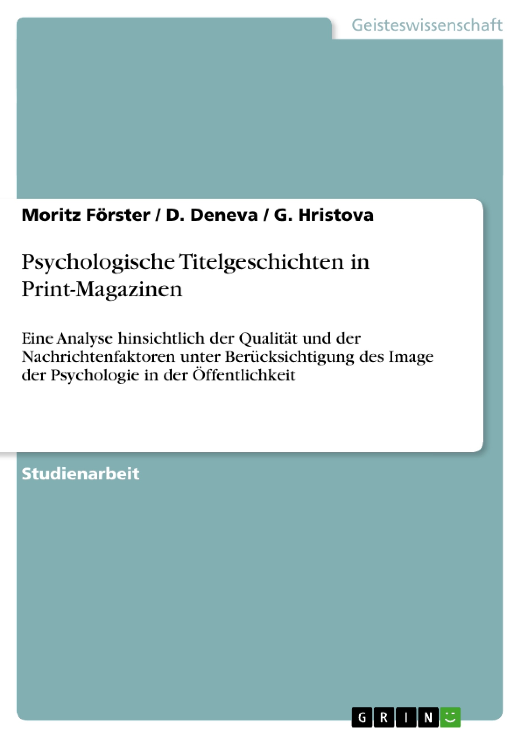 Título: Psychologische Titelgeschichten in Print-Magazinen