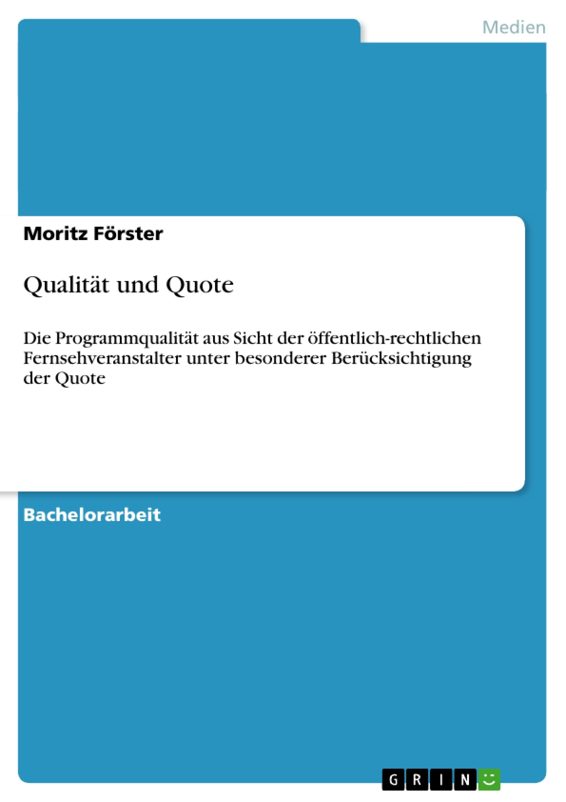 Titre: Qualität und Quote