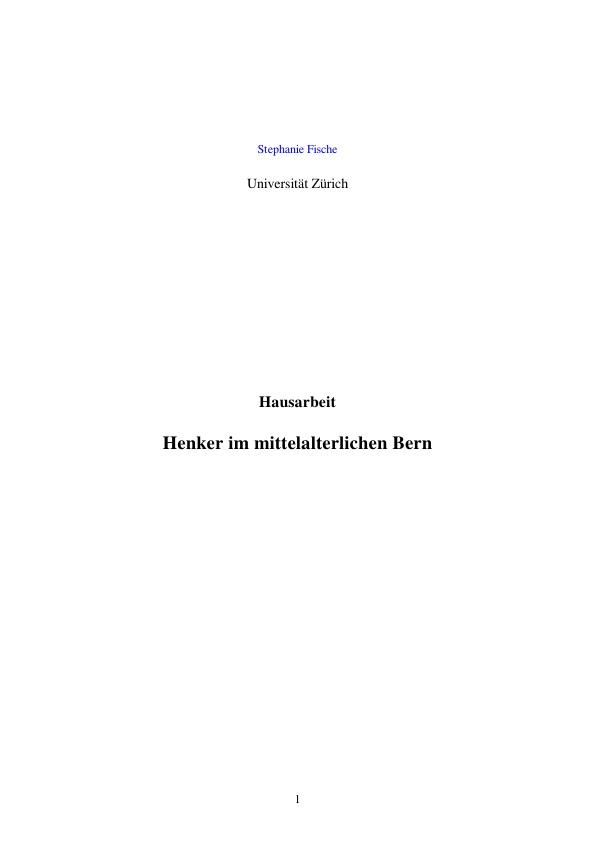 Title: Henker im mittelalterlichen Bern