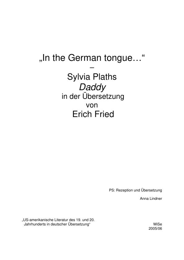 Titel: "In the German tongue..."