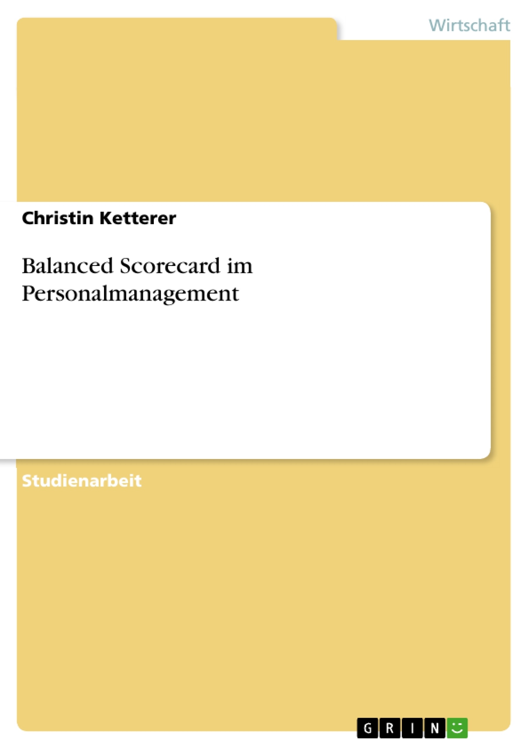 Título: Balanced Scorecard im Personalmanagement