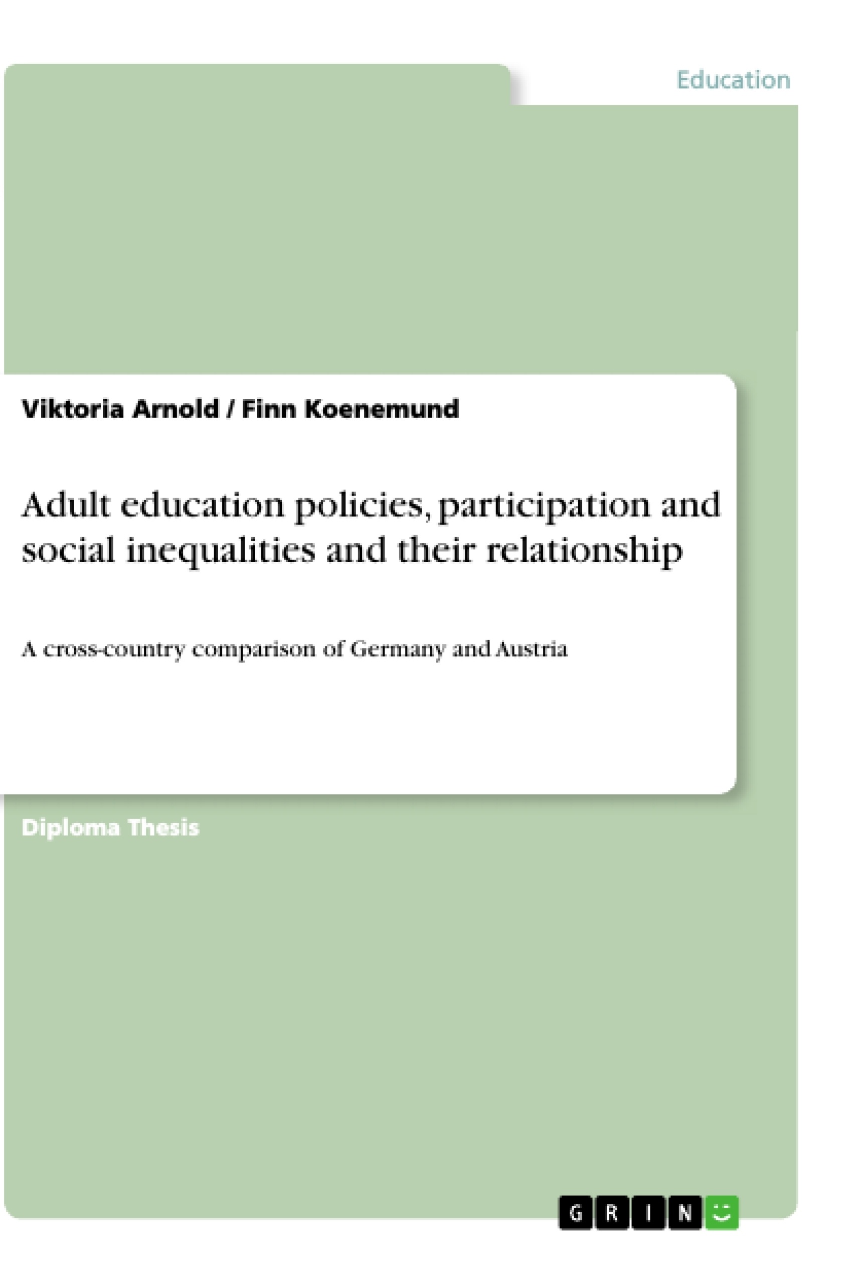 Title: Adult education policies, participation and social inequalities and their relationship