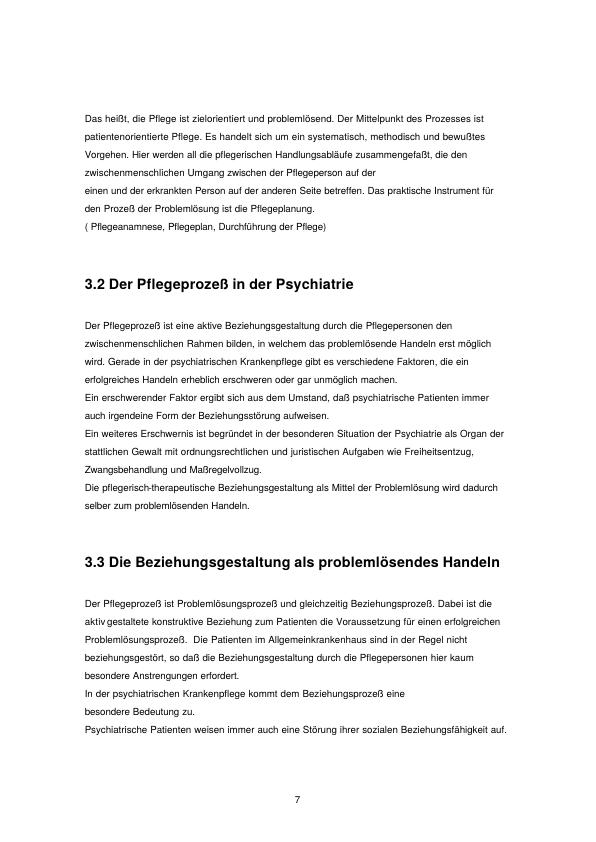 Bezugspflege In Der Psychiatrie - Hausarbeiten.de | Hausarbeiten ...