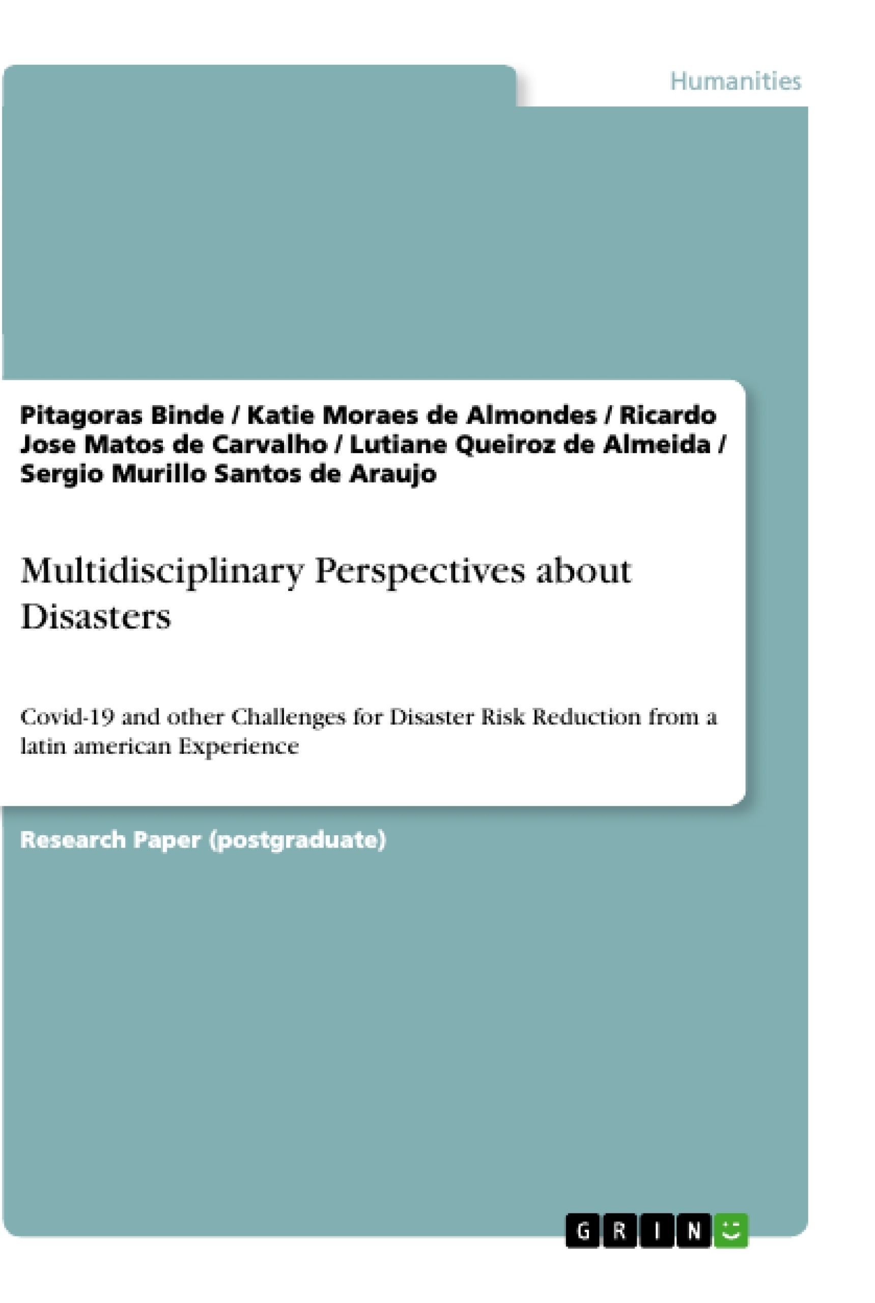 Title: Multidisciplinary Perspectives about Disasters