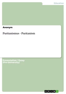 Titel: Puritanismus - Puritanism