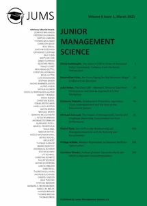 Title: Junior Management Science, Volume 6, Issue 1, March 2021