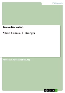 Title: Albert Camus - L`Etranger