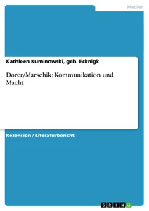 Title: Dorer/Marschik: Kommunikation und Macht