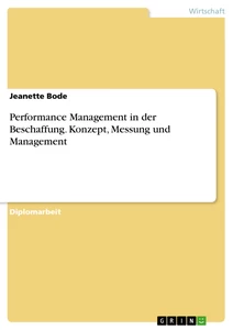 Titel: Performance Management in der Beschaffung. Konzept, Messung und Management