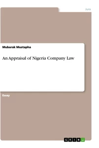 Title: An Appraisal of Nigeria Company Law
