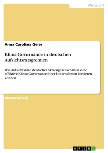 Titel: Klima-Governance in deutschen Aufsichtsratsgremien