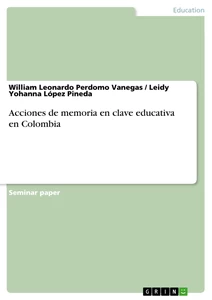 Título: Acciones de memoria en clave educativa en Colombia