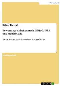 Titel: Bewertungseinheiten nach BilMoG, IFRS und Steuerbilanz