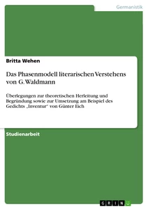 Titel: Das Phasenmodell literarischen Verstehens von G. Waldmann