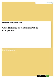Cash Holdings of Canadian Public Companies