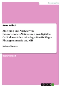 Titel: Ableitung und Analyse von Erosionsrinnen-Netzwerken aus digitalen Geländemodellen mittels großmaßstäbiger Photogrammetrie und GIS