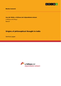 Origins of philosophical thought in India