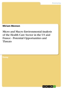 Titel: Micro and Macro Environmental Analysis of the Health Care Sector in the US and France  - Potential Opportunities and Threats 