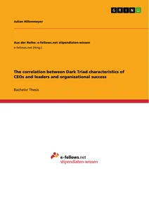 The correlation between Dark Triad characteristics of CEOs and leaders and organizational success