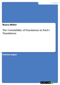 Title: The Unreliability of Translations in Friel’s Translations