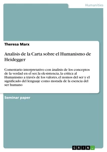 Titel: Analisis de la Carta sobre el Humanismo de Heidegger