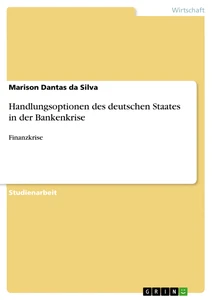 Titel: Handlungsoptionen des deutschen Staates in der Bankenkrise