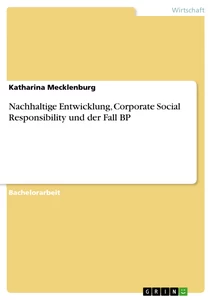 Titel: Nachhaltige Entwicklung, Corporate Social Responsibility und der Fall BP