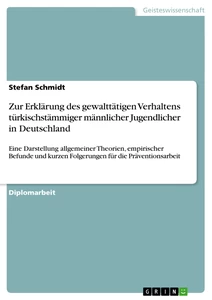 Titel: Zur Erklärung des gewalttätigen Verhaltens türkischstämmiger männlicher Jugendlicher in Deutschland