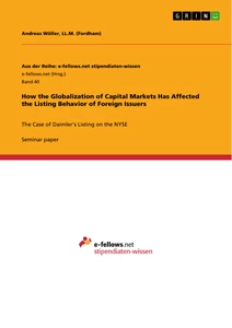Title: How the Globalization of Capital Markets Has Affected the Listing Behavior of Foreign Issuers